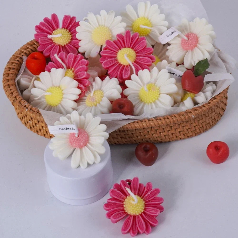 Силиконовая форма для ароматизированной свечи с 3D маргаритками сделай сам