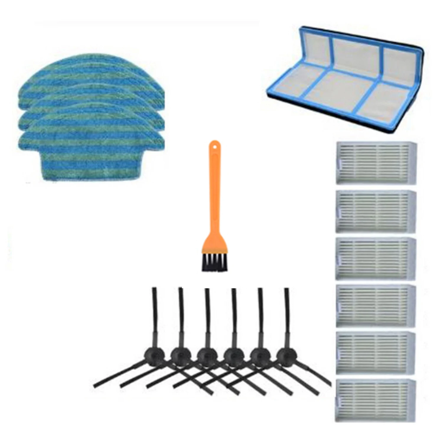 

18Pcs for V55 Pro Mop Cloth Side Brush Hepa Filter for Ilife V55 Pro Robot Vacuum Cleaner Main Filter Patch Replacement