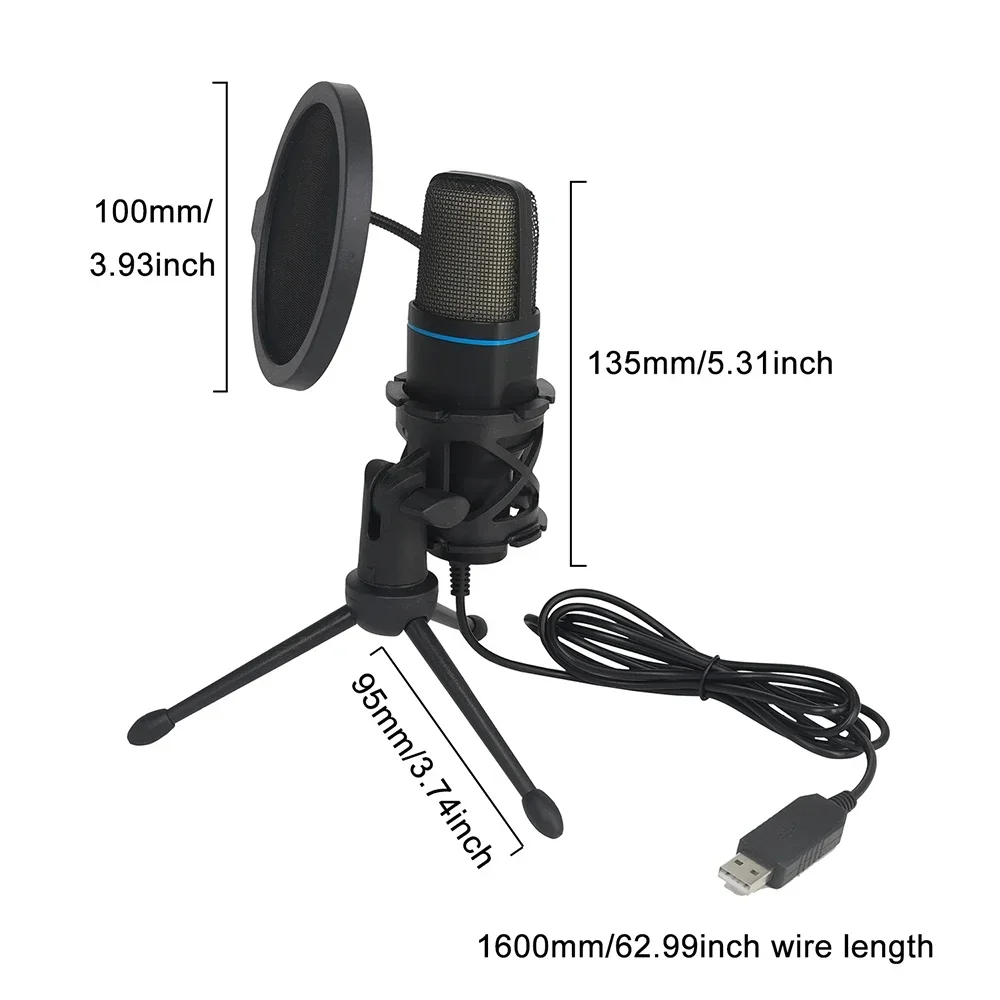 Профессиональный микрофон RGB USB-микрофон конденсатор проводной игровой для