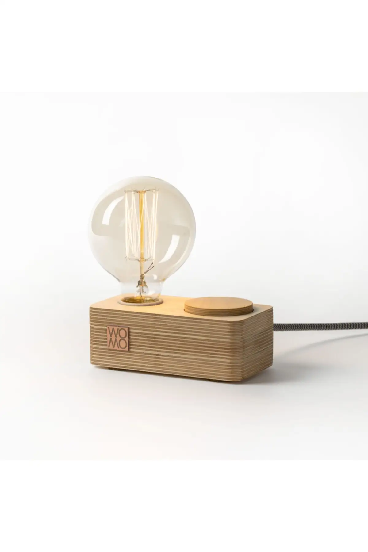

Rustic Bulb Wooden Table Lamp