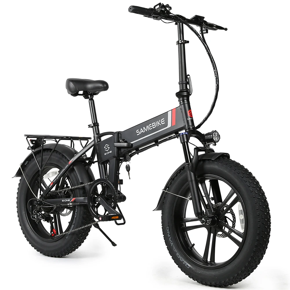 

US warehouse stock SAMEBIKE LOTDM200 20inch folding ebike 48V 10A 500W 20"*4.0" fat tire 7 speed electric bicycle