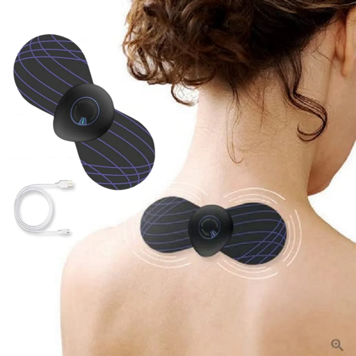 

Portable Mini Electric Shoulder and Neck Massager Muscle Pain Relief Intelligent Cervical Massage Pad Sticker Meridian Massager