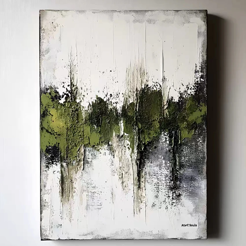 

Абстрактная картина маслом с золотой фольгой