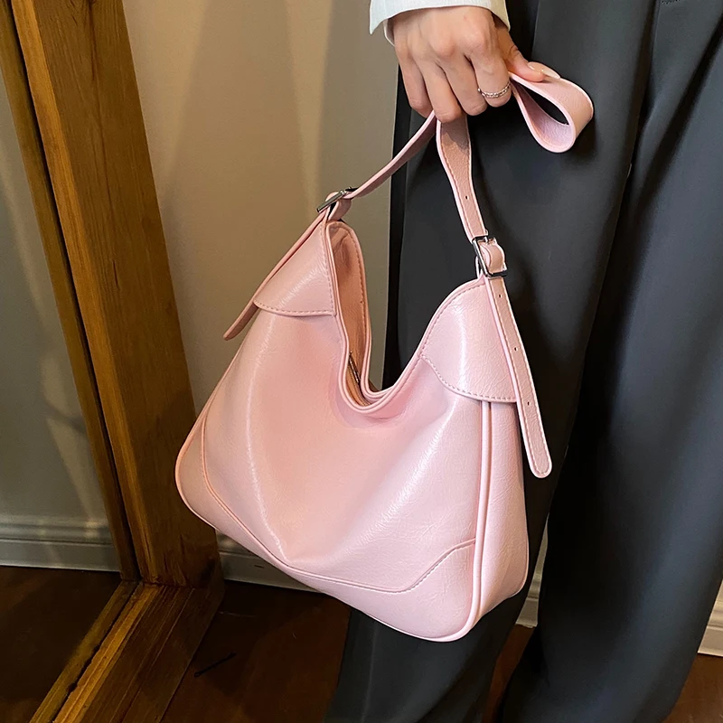 

Half Moon bags for women Trends PU Leather Zipper Shoulder Crossbody Luxury Brand Handbags purse Female bag Shopping bag