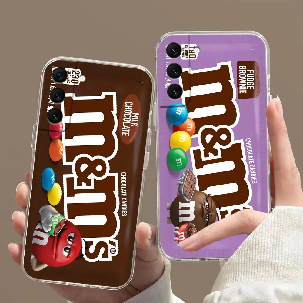 

Clear Funda Case For Samsung S9 S10 S10e S20 S21 S22 Note 8 9 10 20 Plus Lite FE Ultra 5G 4G Capa Case M&M's Chocolate Bean Face