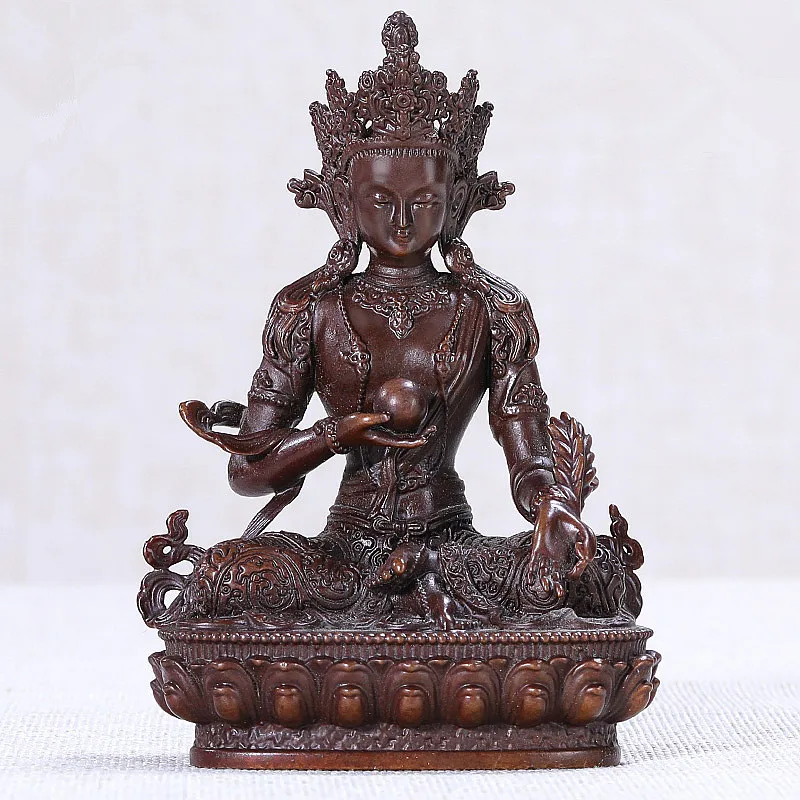

7cm Color Mini Copper Ksitigarbha Statue Buddha Handle Pocket Retro Carving Tranic Temple Decorate Bodhisattva Figurine