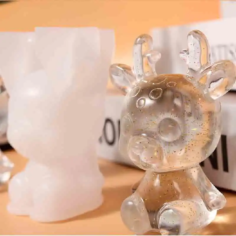 3D Рождественская Силиконовая Форма С Узором Головы Оленя Мягкая Инструменты Для