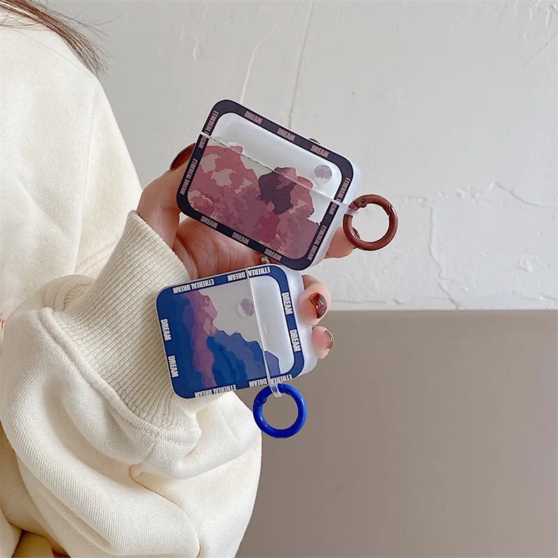 

Масляная живопись закат полупрозрачный AirPods 3 Чехол Apple AirPods 2 Чехол AirPods Pro чехол IPhone наушники аксессуары