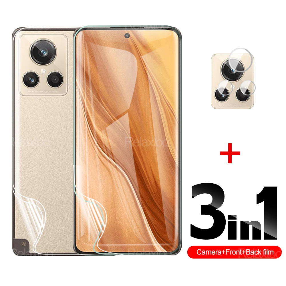 

3 in 1 Hydrogel Film For Oppo Realme GT2 Explorer Master Screen Protector For Realme GT2pro GT2 Back Film camera Lens Protection