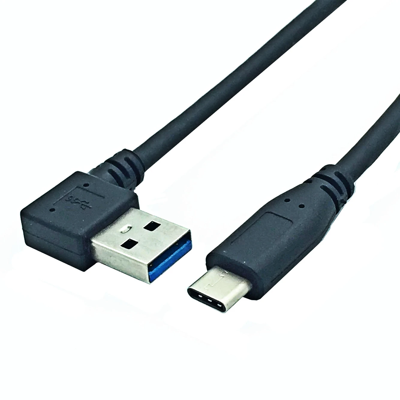 Купи 3A USB Type C Dual 90 Degree USB C Cable AM Left/Type-C Straight Gooseneck USB 3.0 type-C Fast Charging Cable 25cm за 122 рублей в магазине AliExpress