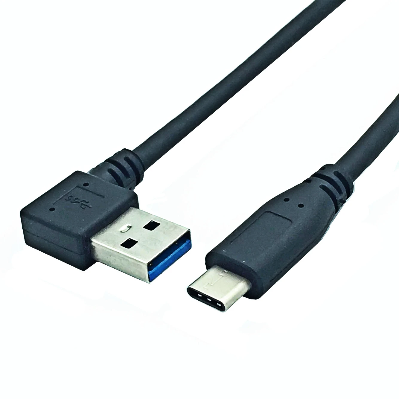 

3A USB Type C Dual 90 Degree USB C Cable AM Left/Type-C Straight Gooseneck USB 3.0 type-C Fast Charging Cable 25cm