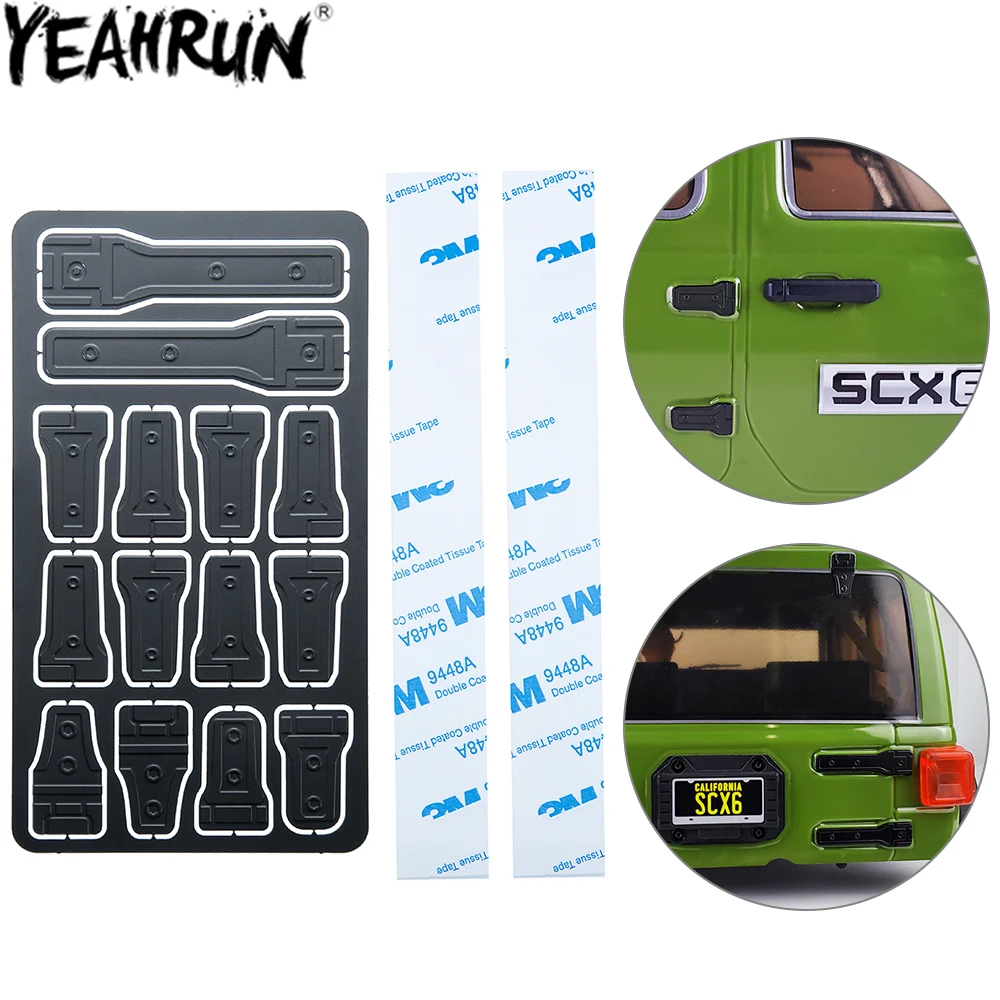 YEAHRUN RC Car Engine Hood Door Hinge Decoration Cover Stickers for 1/6 RC Crawler Axial SCX6 AXI05000 Body Modification Parts