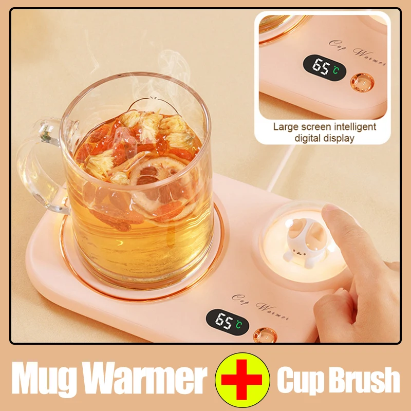 

Coffee Cup Warmer Electric Coffee Mug Heating Coaster Cup Heating Pad Thermostatic Adjustment Timing Heater for Milk Tea