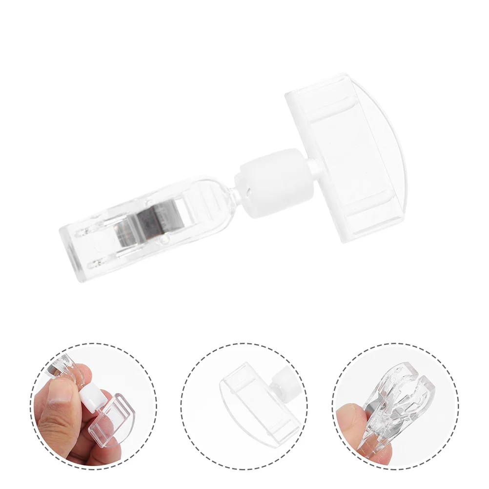 

12 Pcs Shelf Clip Clear Plastic Hangers Card Display Price Tag Holder Stand Abs