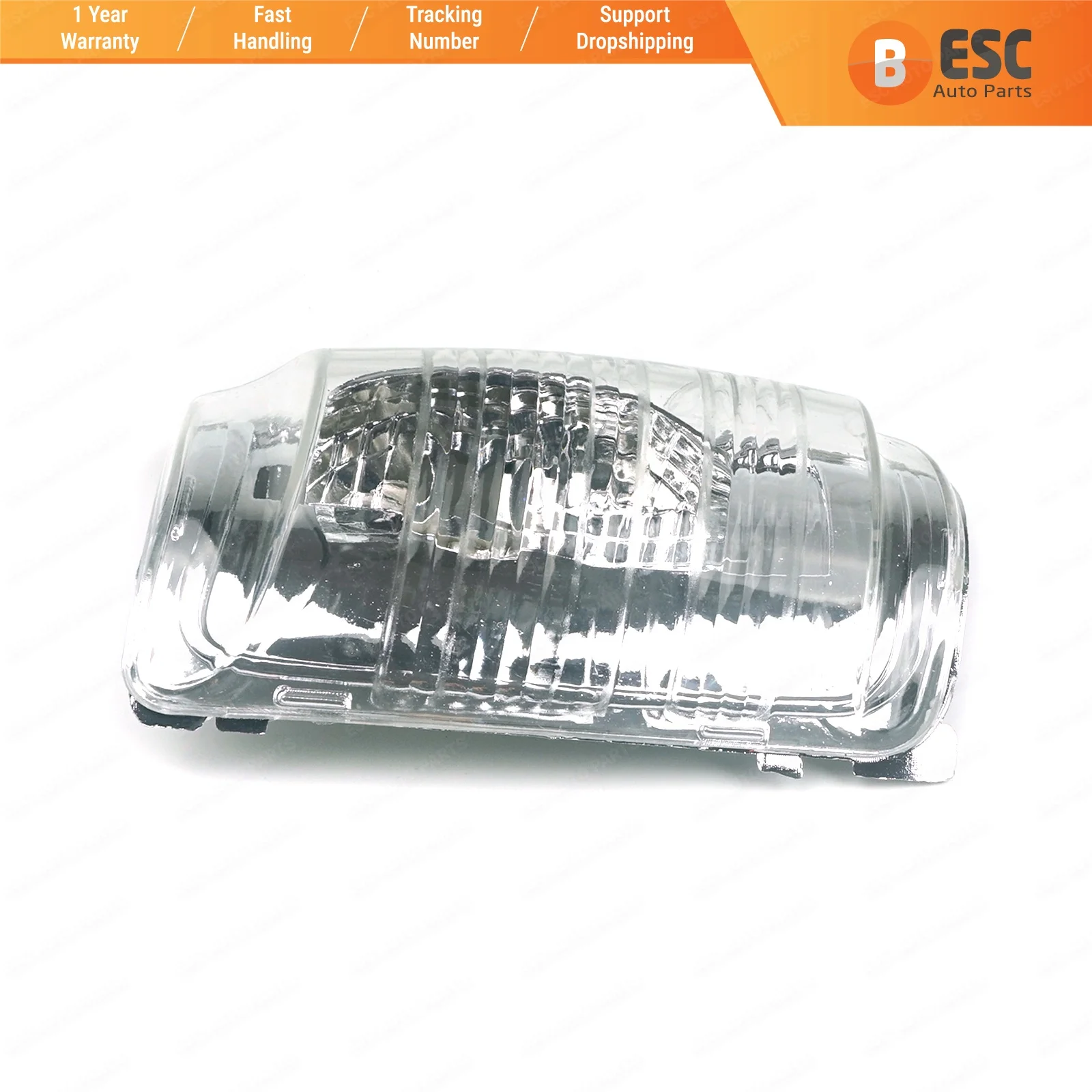 

ESP594-1 Side Door Wing Rearview Mirror White Clear Indicator Turn Signal Lamp Lens Shell 1847387 Left for Ford Transit 2013-On