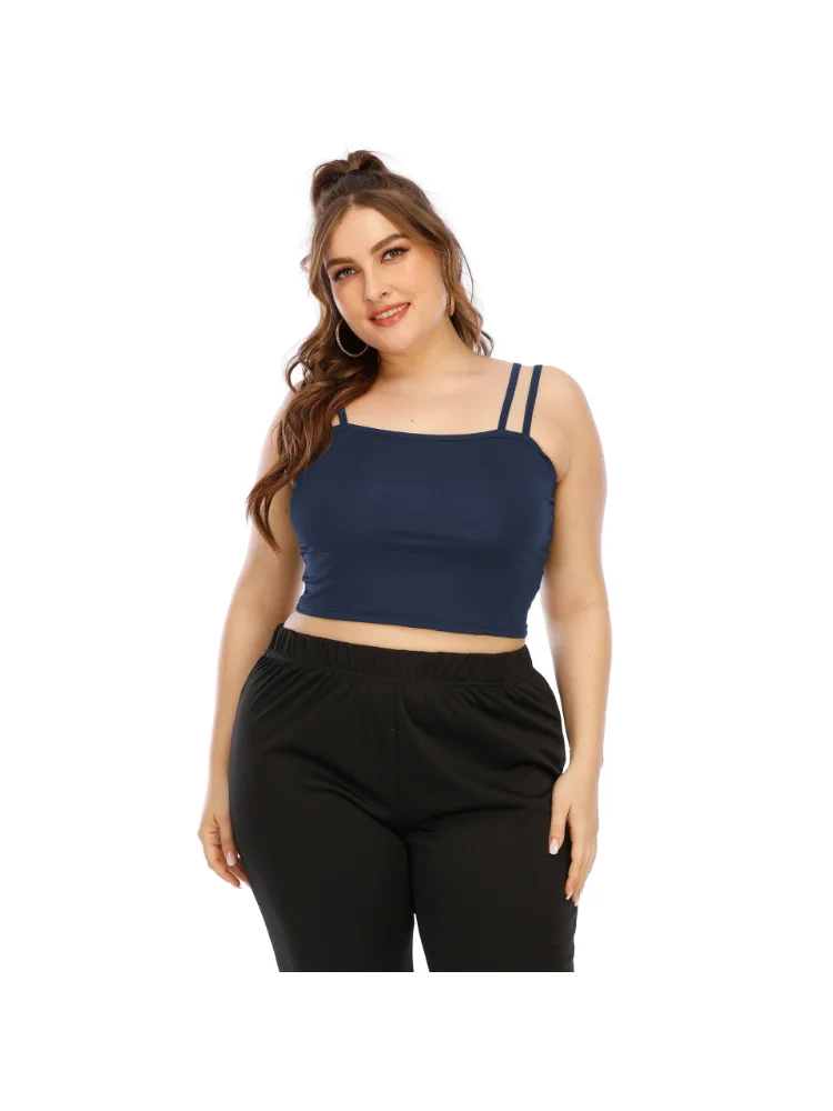 Women's Sexy Open Umbilical Strap Short Tank Top Large Top plus size feminino  plus size blouse