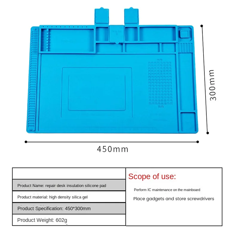 Силиконовый паяльный коврик антистатический магнитный для ремонта электроники
