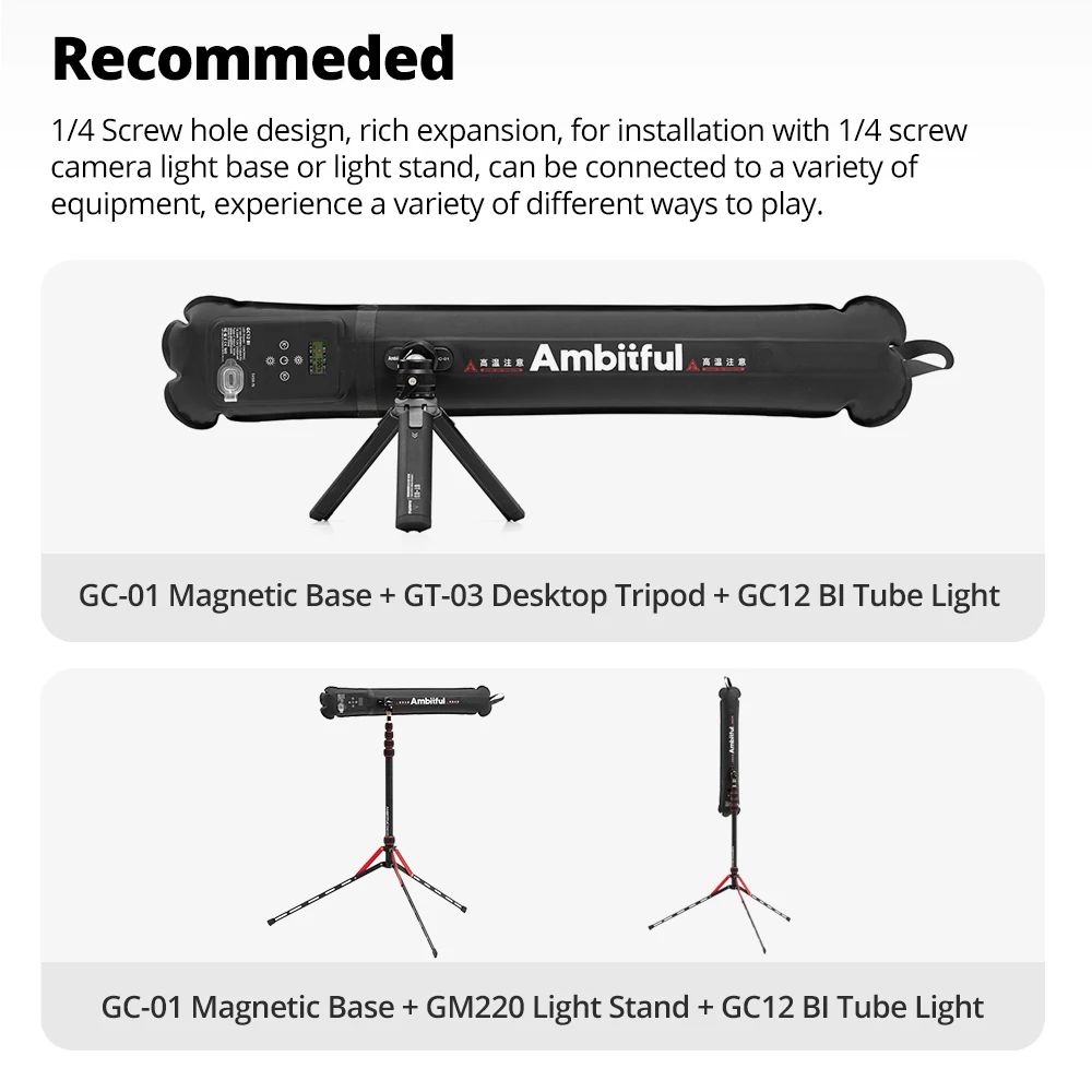 Фото Ambitful GC-01 Магнитная арахисовая основа для GC12 GCA20U Воздушная колонка Надувной светильник-палка Светодиодный заполняющий светильник №4