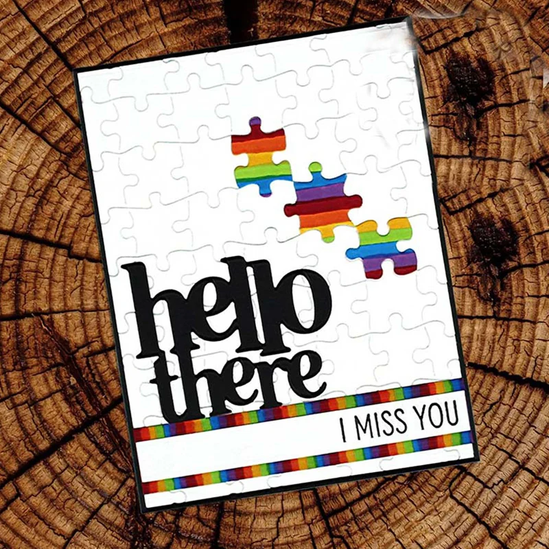 

Lxxwtz Jigsaw Background Metal Cutting Dies Stencils for DIY Scrapbooking/album Decorative Embossing DIY Paper Cards