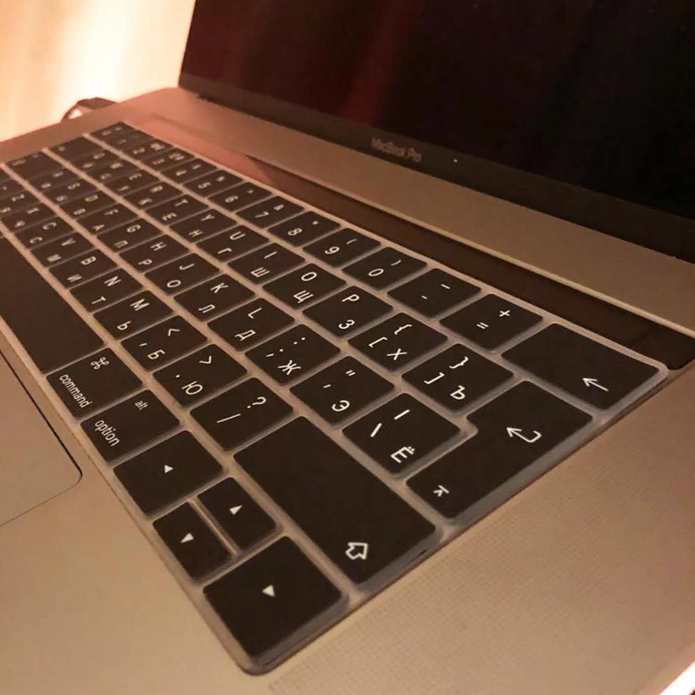 Фото Мягкий чехол для клавиатуры Macbook Pro 13 touchbar A2159 A1706 A1707 A1989 A1990 EU US силиконовый чехол для клавиатуры Macbook Pro 15 №2
