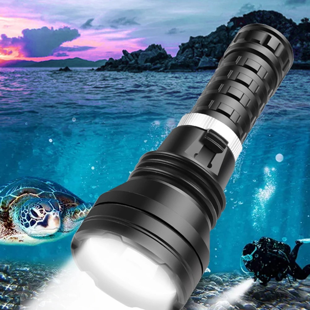 

Super Bright XHP70 LED Diving Flashlight Underwater Torch Portable Dive Lantern IPX8 Waterproof Professional Diving Light 1000LM