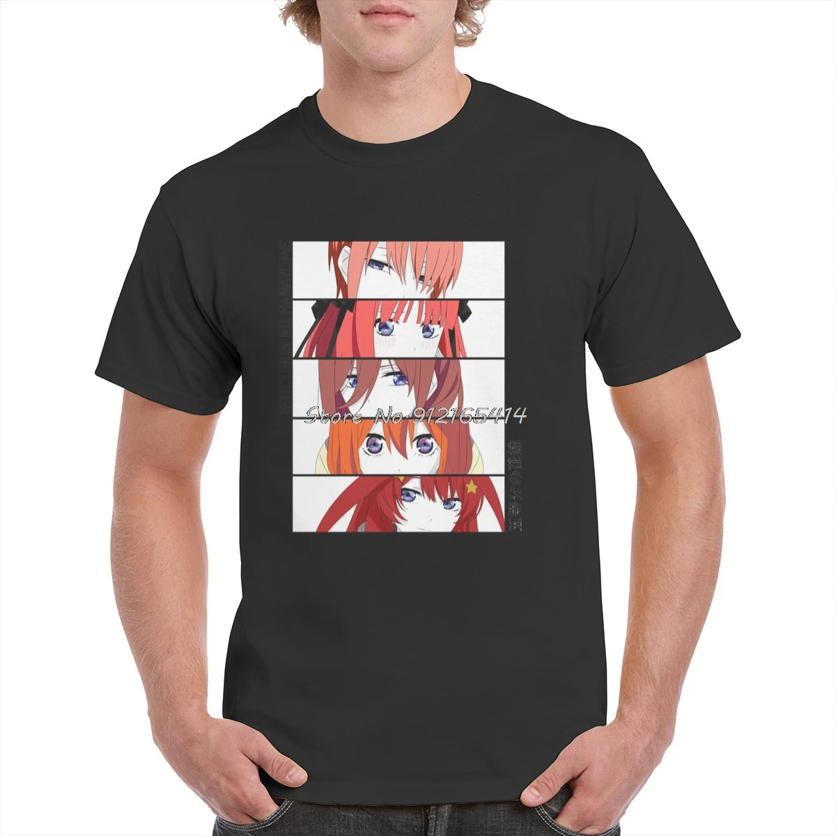 

The Quintessential Quintuplets Anime T Shirt men Gotoubun No Hanayome Eyes Graphic Top Oversized T-shirt Tees Streetwear