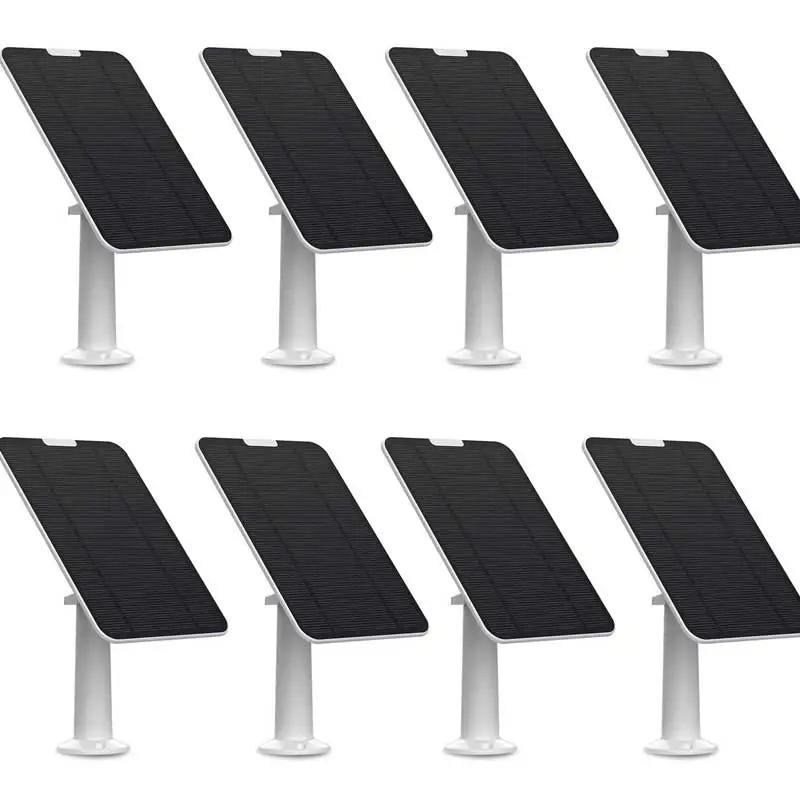 8-Pack Solar Panel for Camera Compatible with Eufycam 2C/2C Pro/2/2 Pro/E20/E40/E Reolink Trackmix Argus Eco/2E/PT/3 Pro etc.