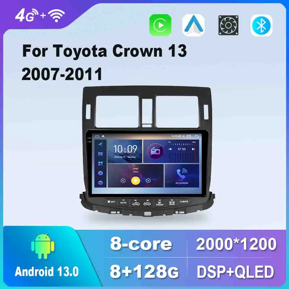 

Android 12,0 для Toyota Crown 13 2007-2011 мультимедийный плеер Авто радио GPS Carplay 4G WiFi DSP Bluetooth
