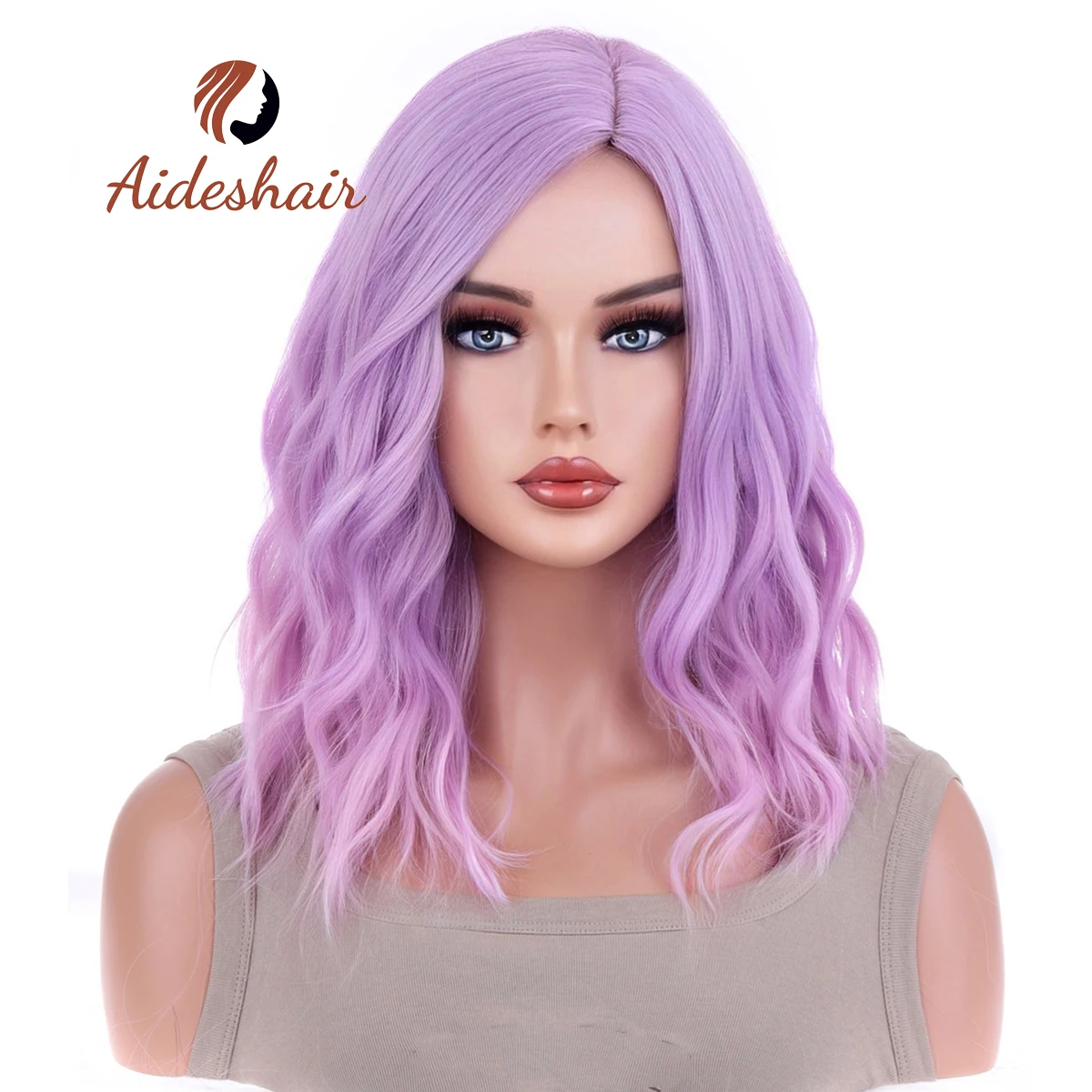 Aideshair Ombre Короткий Боб Синтетический Парик Для Женщин С Челкой Объемная Волна