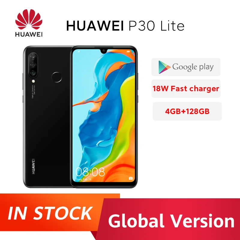 

Used Global version HUAWEI P30 Lite 4GB 128GB 6.15 Smartphone Global Version inch Kirin 710 Phone Android 9.0 CellPhone