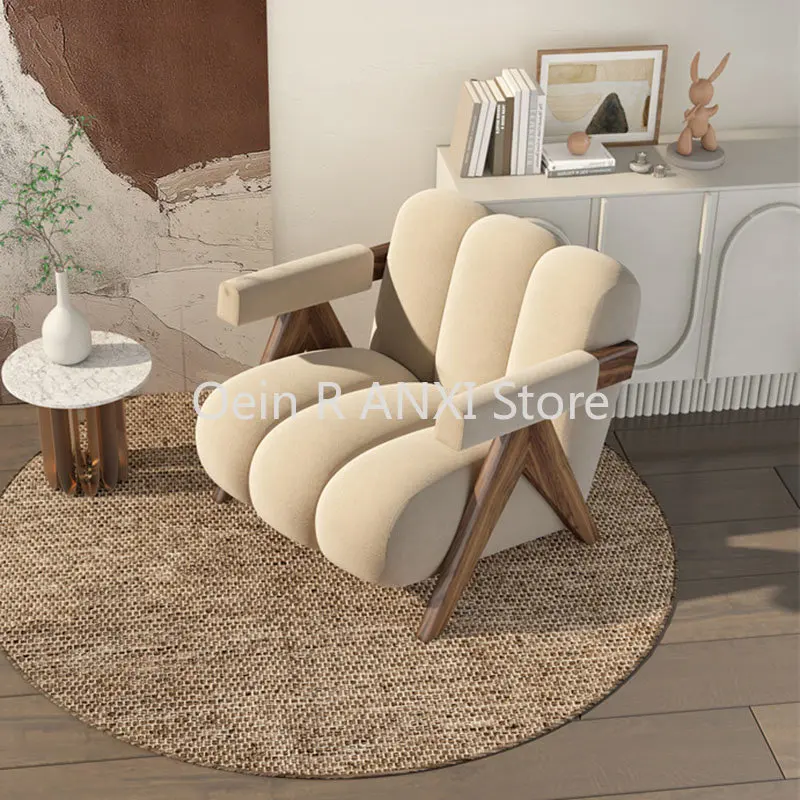

Sofa Nordic Lounge Living Room Chairs Arm Velvet Modern Single Relax Salon Chairs Lazy Unique Wood Stuhl Home Furniture WKYZ