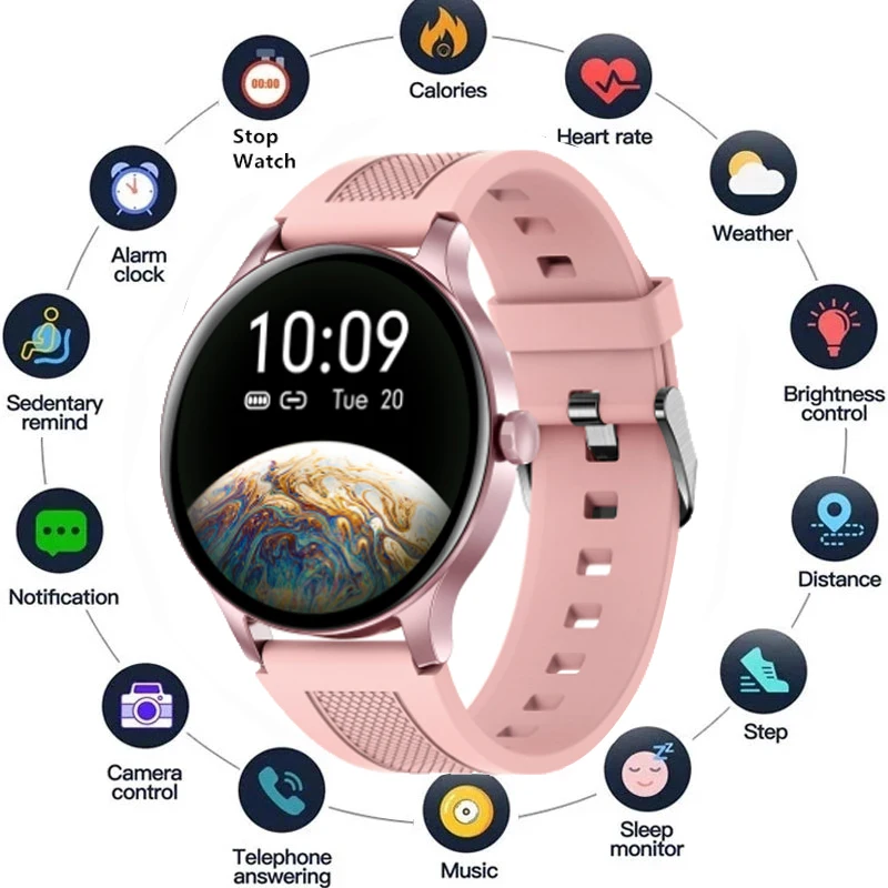 

Умные часы 360*360AMOLED HD IP68 Водонепроницаемые спортивные Смарт-часы с Bluetooth-контролем и фитнес-трекером для мужчин и женщин для IOS Xiaomi Android