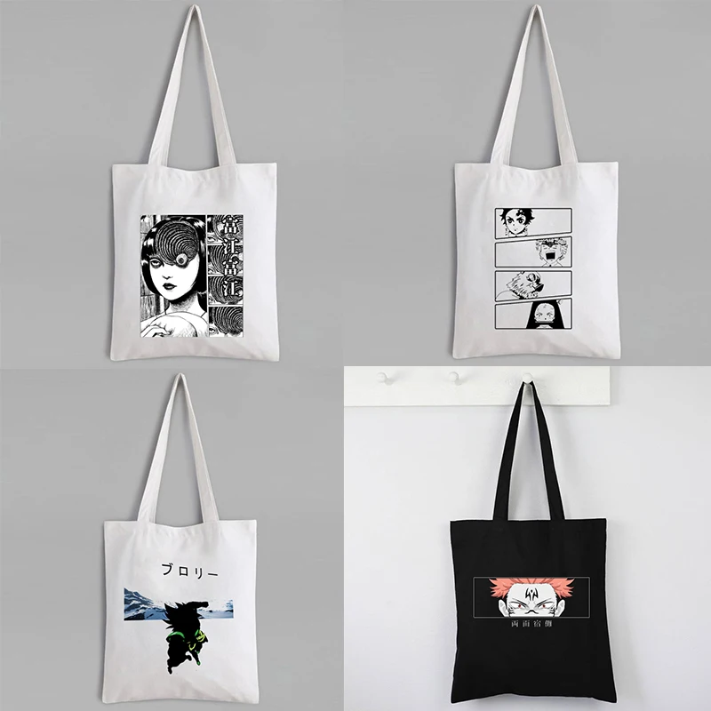 

Сумки на плечо с рисунком японского аниме Харадзюку манга Рен хондзо, повседневные холщовые сумки для покупок для девушек, женская красная ...