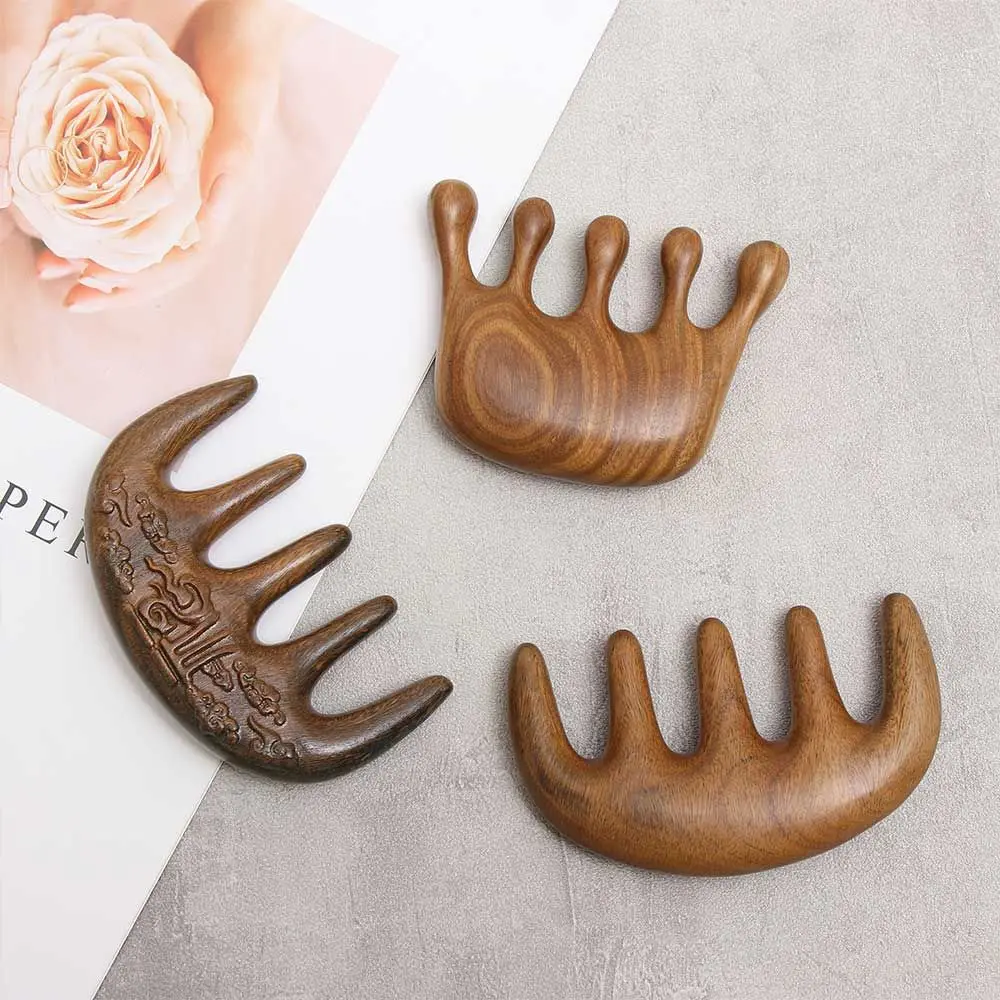 

Натуральная сандаловая деревянная расческа Меридиан расческа без краски Массажная зеленая сандаловая древесина