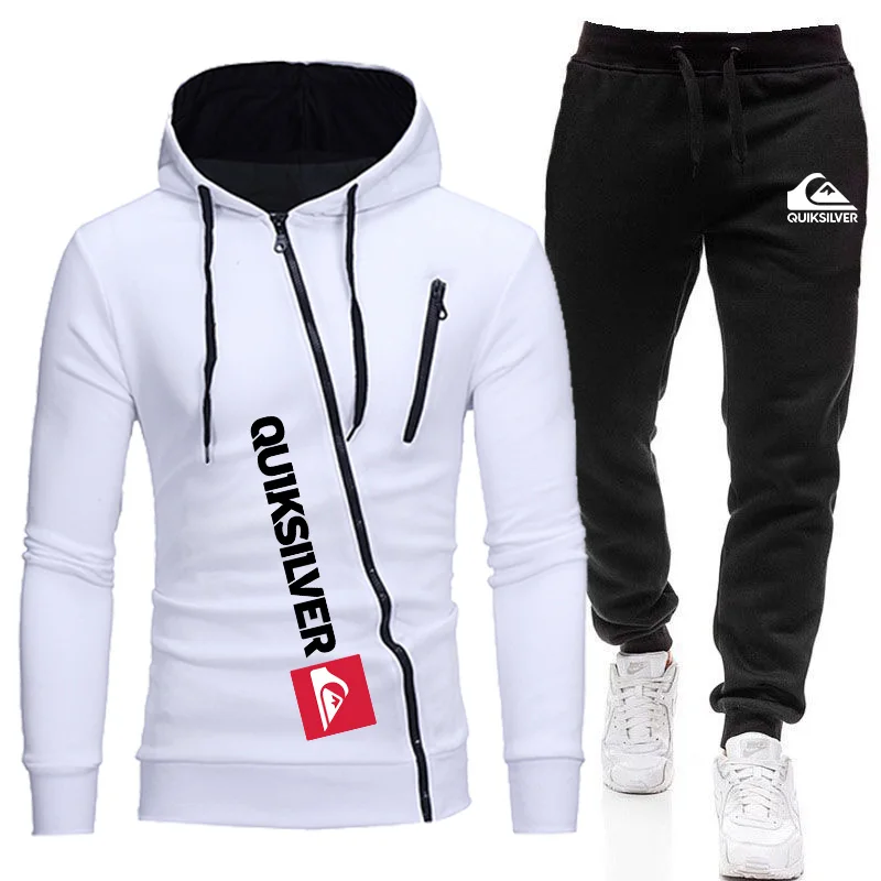 

Autumn Winter Men's Personality Zipper Tracksuit Hoodies and Sweatpants High Quality Male Outdoor Casual Sports Jogging Suit