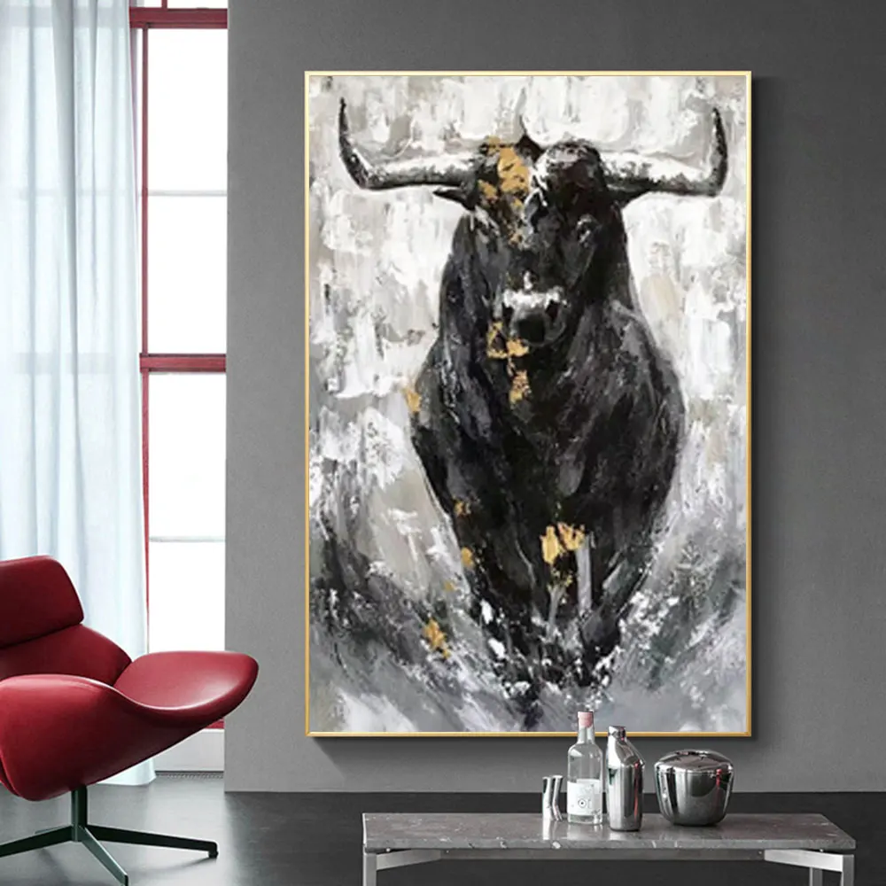 

Abstract Oil Bull Canvas Painting Matador Wall Art Print Poster Living Room Decorative Paintings On The Mural Home Cuadros Decor