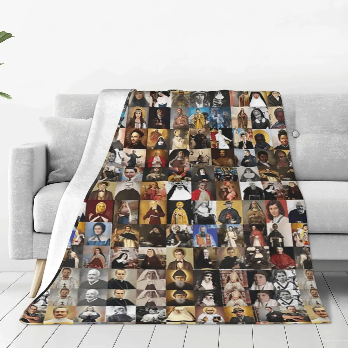 

Saints, All Saints, Catholic Saints, Tutti I Santi Flannel Fleece Blanket For Kids Teens Adults Soft Cozy Warm Fuzzy