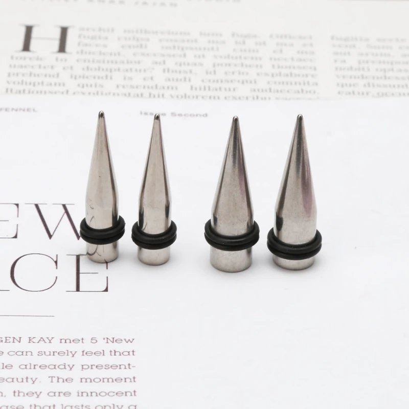 

2 Pairs Stainless Steel Ear Tapers and Tunnels Ear Studs Body Trendy Jewelry