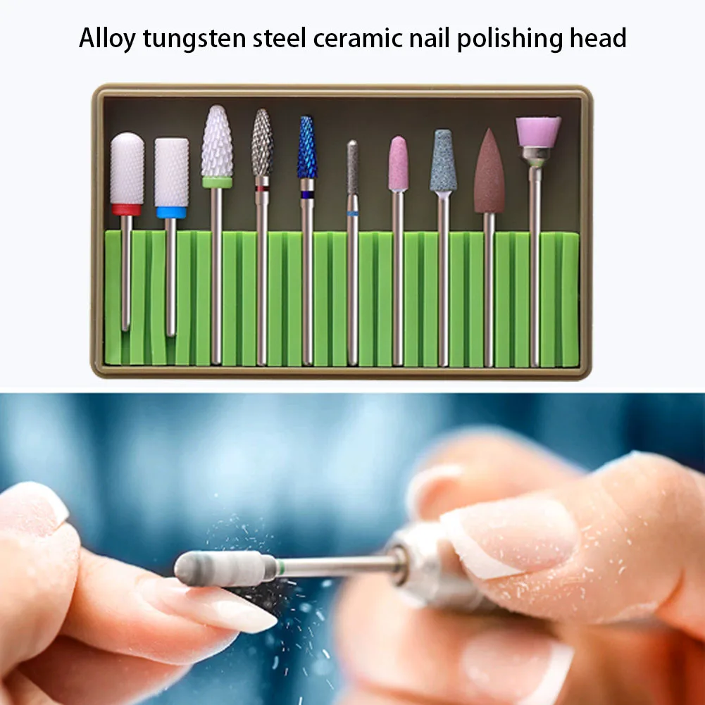 

10pcs Electric Nail Milling Cutter Nail Drill Bits Set Manicure Electric Nail Drill Machine Accessories Durable Nail Art Tools