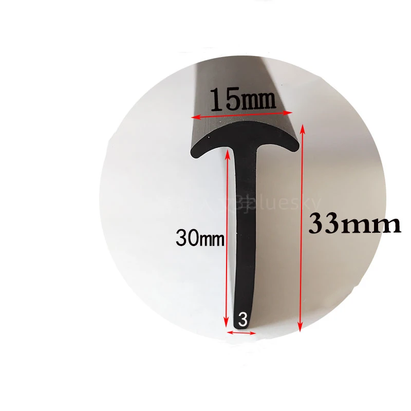 Резиновая Т-образная полоса, стеклянная металлическая деревянная панель, кромка, защитная крышка автомобильного кабеля, солнечная фотоэлектрическая герметизация, 15x33 мм, черный