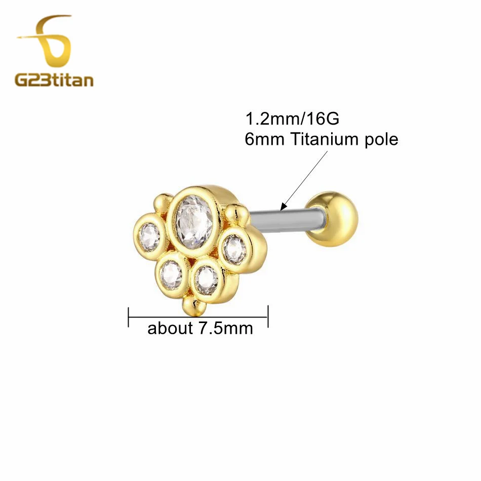 Серьги-гвоздики G23titan из титановой стали в форме медвежьей лапы ювелирные