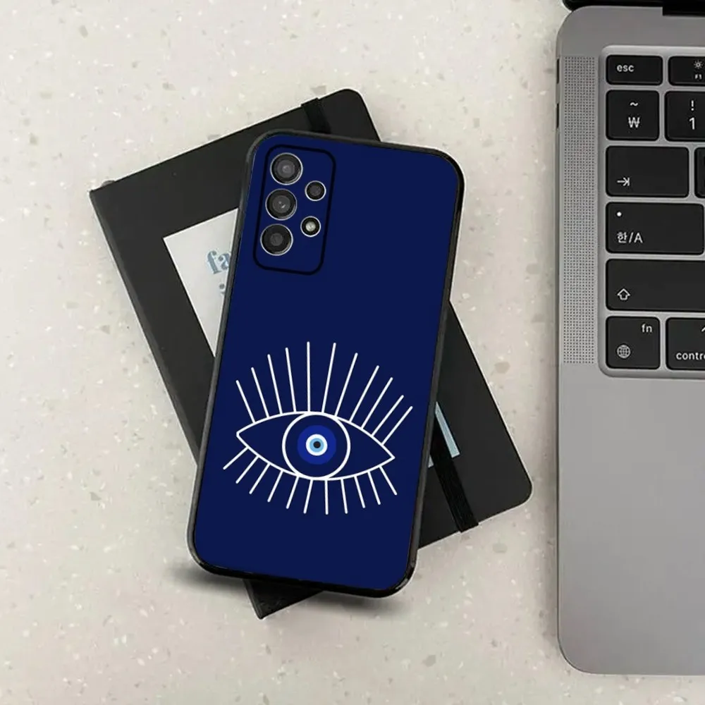 Турецкий синий чехол для телефона Evil Eye Samsung S24 S21 S22 S23 S30 Ultra S20 Plus Fe Lite Note 10 9 5G черный