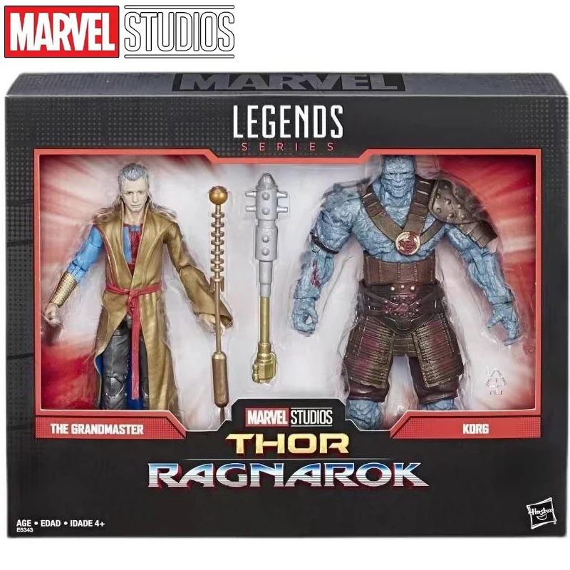

Marvel Legends Grandmaster Stone Man Action Figure Toy Suit 6" 80th Anniversary Thor 3 Figures Statue Model Double Doll Set Gift