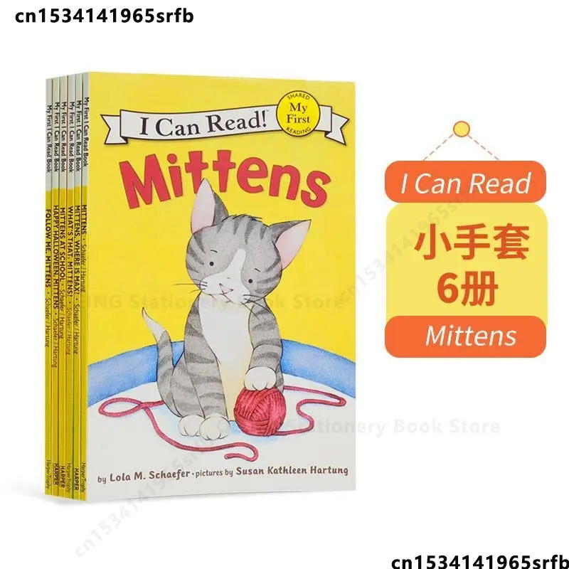 

6 Books/set I Can Read The Original English Picture Story Book Mittens Books for Kids In English