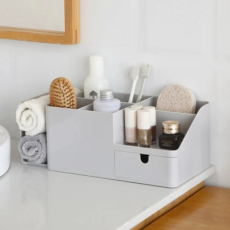 

New ABS Desk Office Organizer Bins Storage Holder Desktop Pencil Pen Sundries Stretchable Box Stationery Office School Supplies