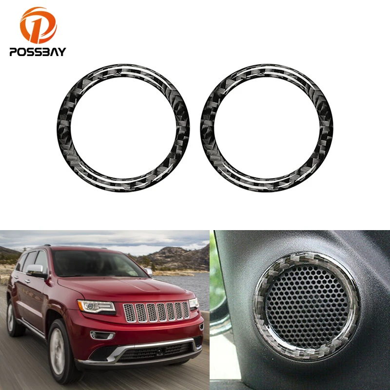 

Автомобильный стерео динамик из углеродного волокна для передней двери, отделочное кольцо для Jeep Grand Cherokee 2011-2017 2018 2019 2020, аксессуары для интерьера