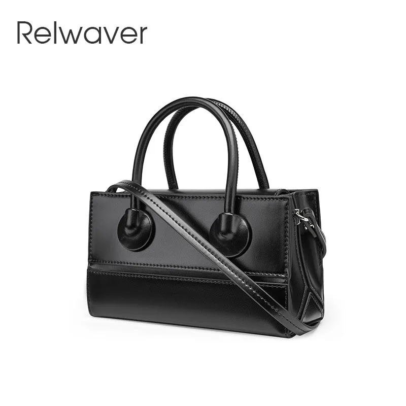 

Relwaver split leather bags for women 2023 spring small handbag chic top handle women bag all match shoulder crossbody bags