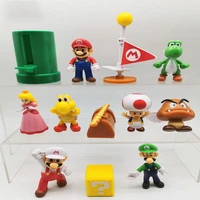 12pcs super mario bros toys action figure ornaments cake decoration accessories anime dolls kids toys for child birthday gifts