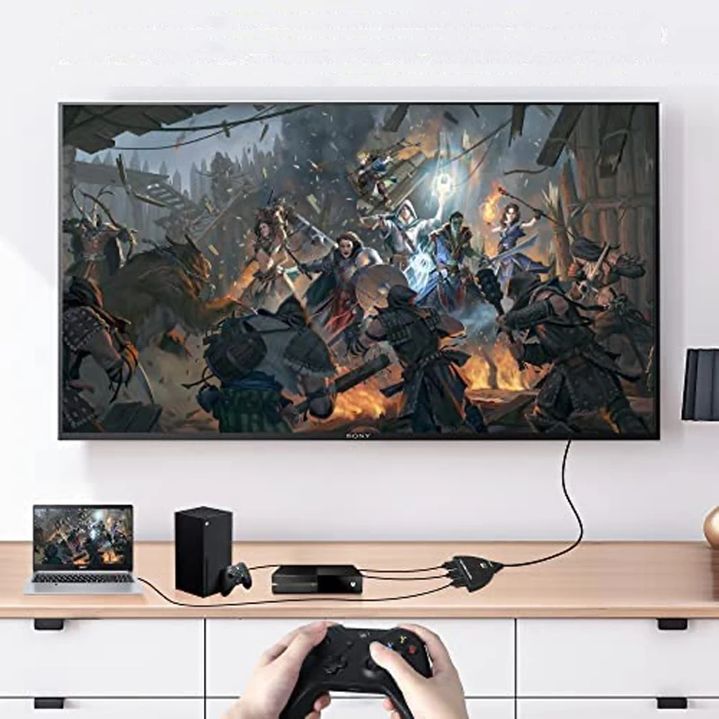 8K при 60 Гц 3 в 1 выходной HDMI-переключатель 3-портовый конвертер с кабелем