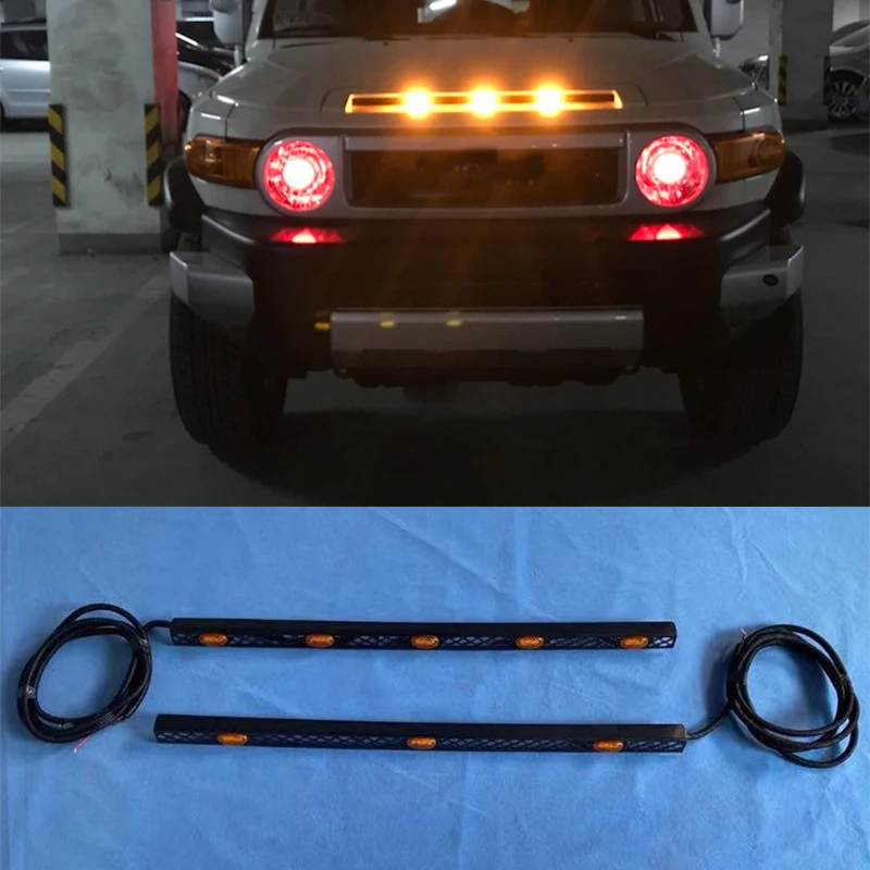 Front Grille Yellow LED lamp for Toyota FJ Cruiser 20082018 cover lamp Diy auto accessories